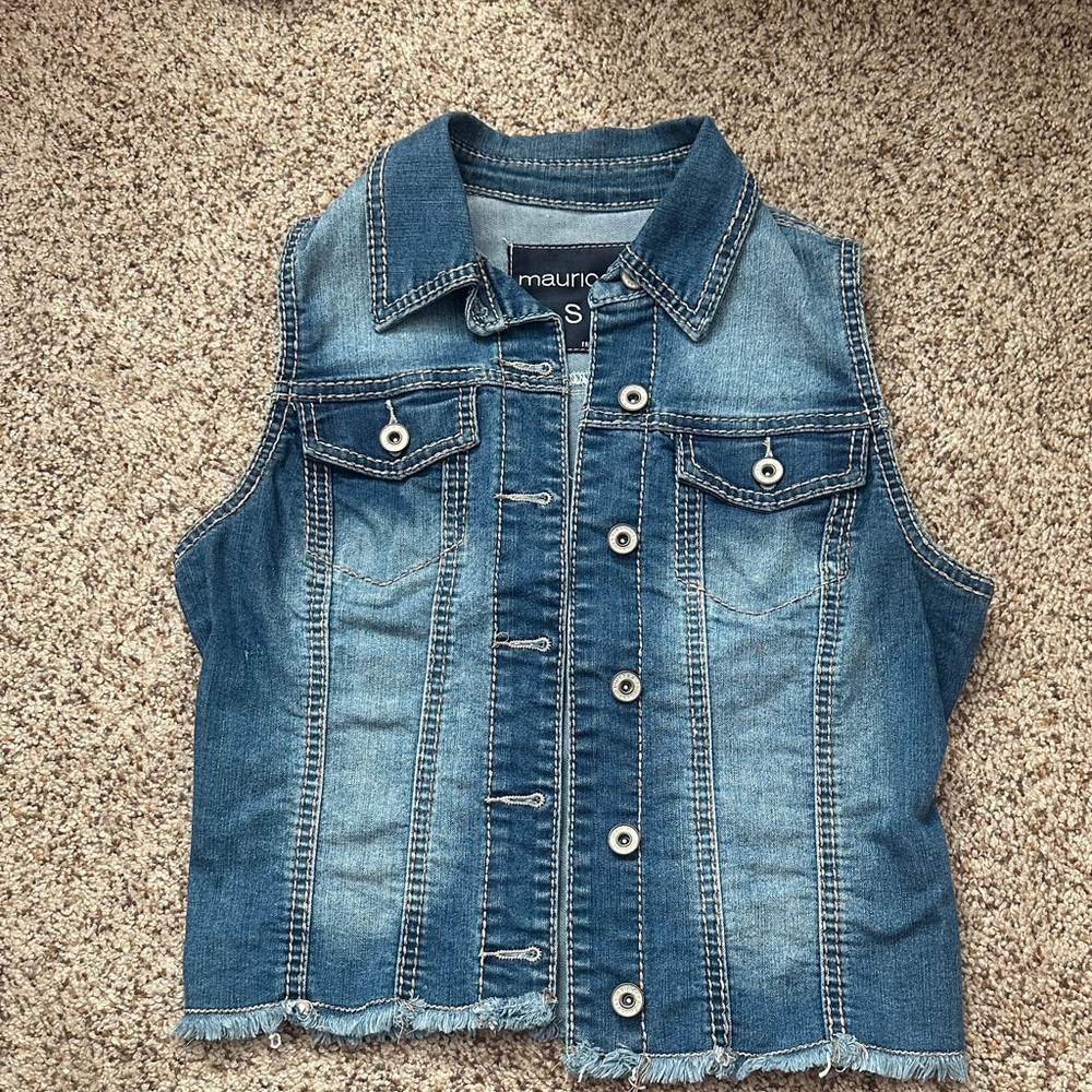 Maurices Blue Denim Vest